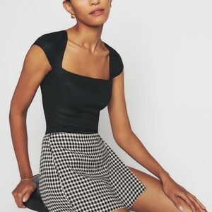 Reformation Cora Linen Top Black - Size 6